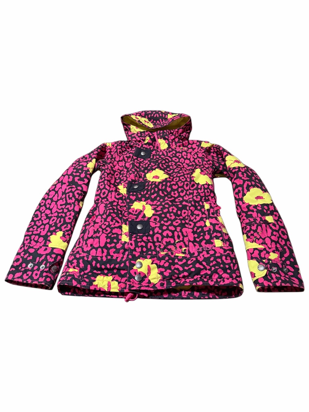 Burton Girls Pink Jacket with Yellow Floral Print